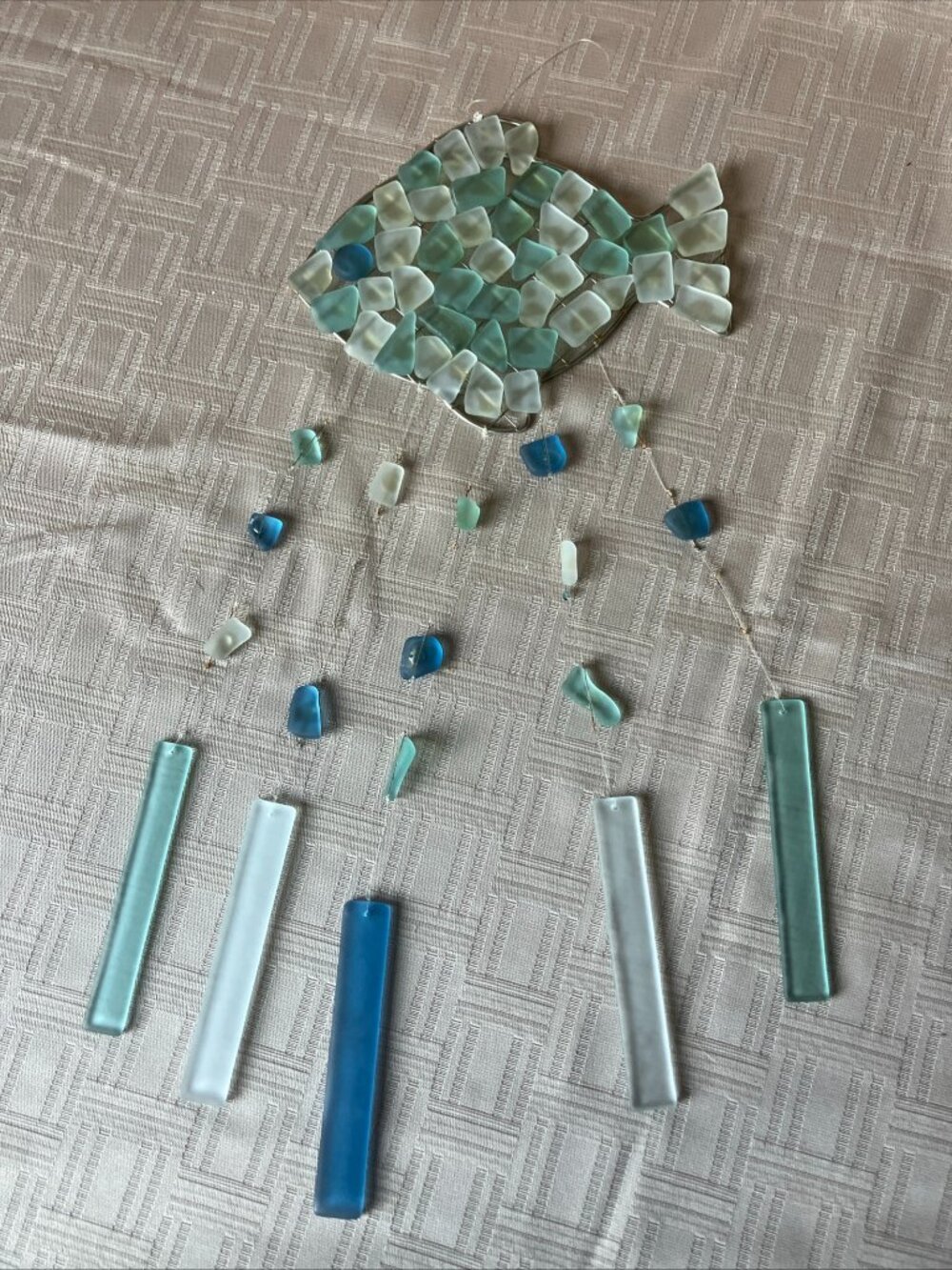 Peaceful Seaglass Fish Shaped Wind Chime